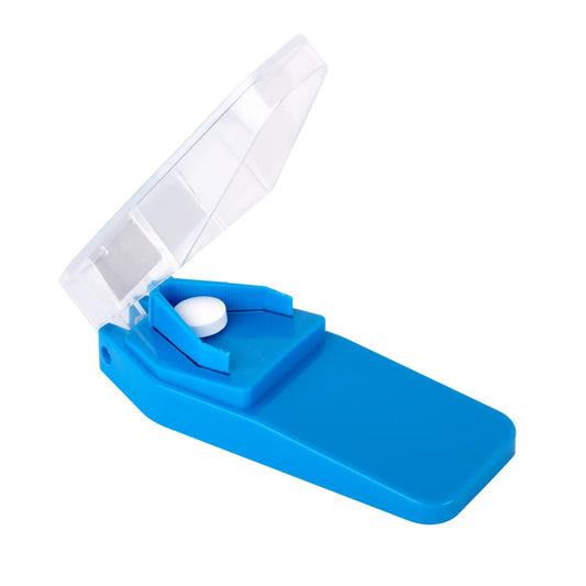 EZY DOSE Pill Cutter and Splitter, Cuts Pills, Vitamins, Tablets, Stainless Steel Blade, Travel Sized, Safely Cut Pills and Vitamins, Easy to Use, Color May Vary, BPA Free