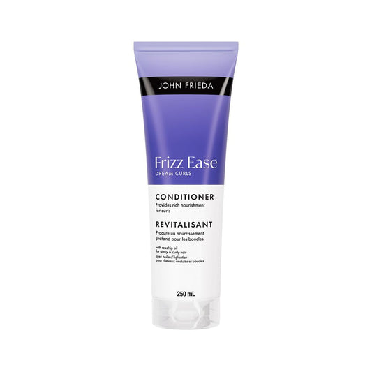 John Frieda Frizz Ease Dream Curls Sulfate Free Hydrating Conditioner for Rejuvenated Curly and Wavy Hair | Rosehip Oil and Curl Enhancing Technology | Detangling | Frizz Free Curls (250 mL) Packaging May Vary