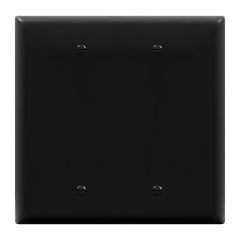 ENERLITES Double Blank Device Wall Plate, Gloss Finish, Mid-Size 2-Gang 4.88" x 4.92", Unbreakable Polycarbonate Thermoplastic, UL Listed, 8802M-BK, Black