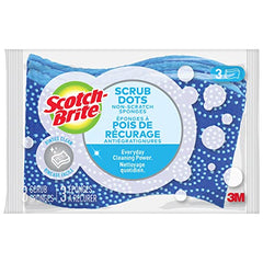 Scotch-Brite Scrub Sponge, 3 Pack, Non Scratch Scrub Dots, Multipurpose Scrubber Sponge for Dishes ,Garage,Tools, Kitchen