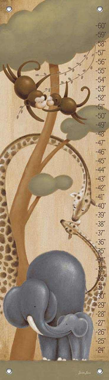 Oopsy Daisy Growth Chart, Safari Kisses, 12" x 42"