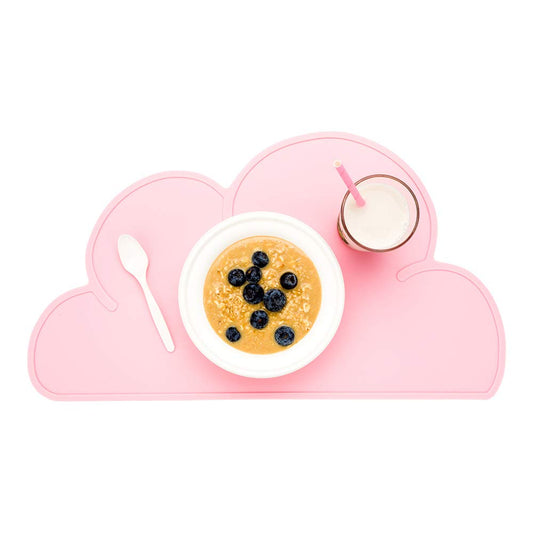 Silicone Cloud Shaped Food Placemat - Pink - Non-Slip - Easy Clean - Tabletop Protection - 18 3/4" x 10 1/2" - 1ct Box - Restaurantware