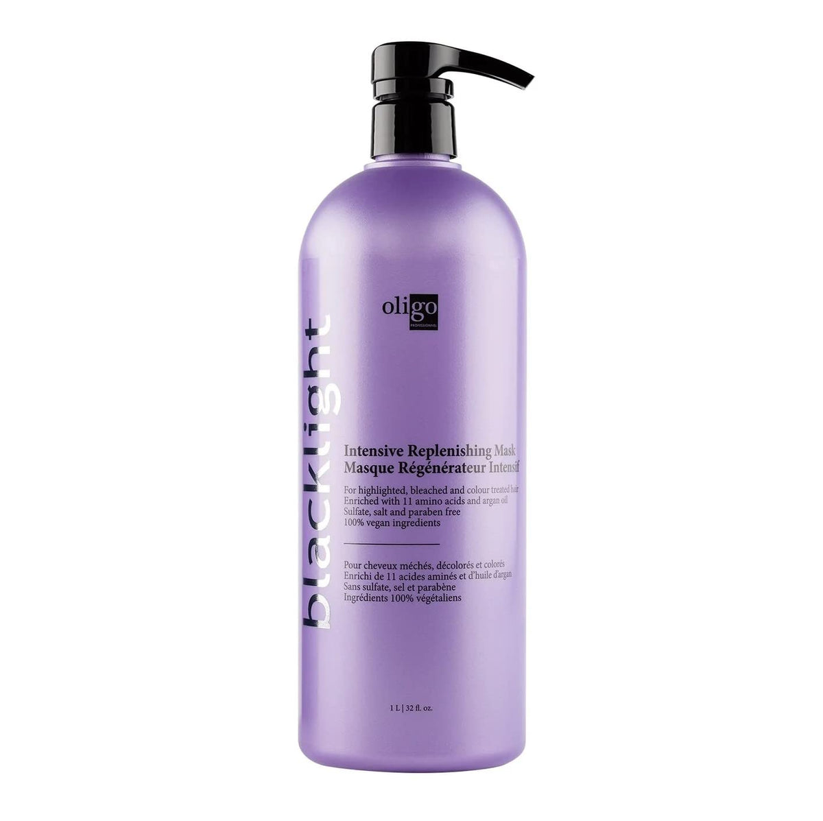 Oligo Professionnel Blacklight Intensive Replenishing Hair Mask for Dry Damaged Hair and Growth with 11 Amino Acids | Damaged Hair Treatment Mask | Sulfate Free Hair Mask, 1L