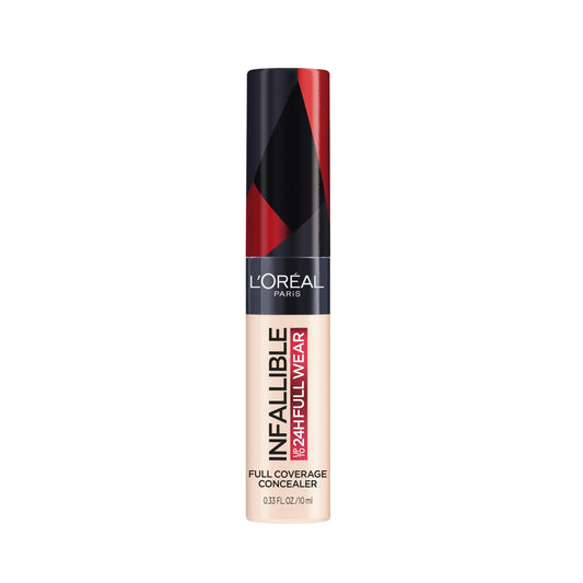 L’Oréal Paris Infallible Full Wear Concealer, Concealer Makeup, One-Swipe Full Coverage, Matte Finish, Waterproof, Transfer-Resistant, Longwear Up to 24 Hours, 10 ml, Porcelain