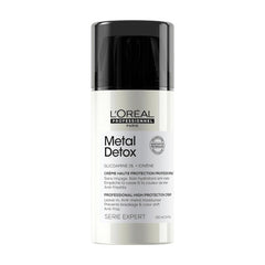 L'Oreal Professionnel Metal Detox Leave-in Cream, Hydrating, Anti-Frizz, UV Protection, Prevents Damage, Prolongs Hair Color, Adds Softness, For Dry, All Types, 100 ML