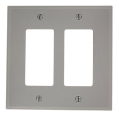 Leviton Decora 2-Gang Wallplate, Midway Size, PJ262-0GY, Grey