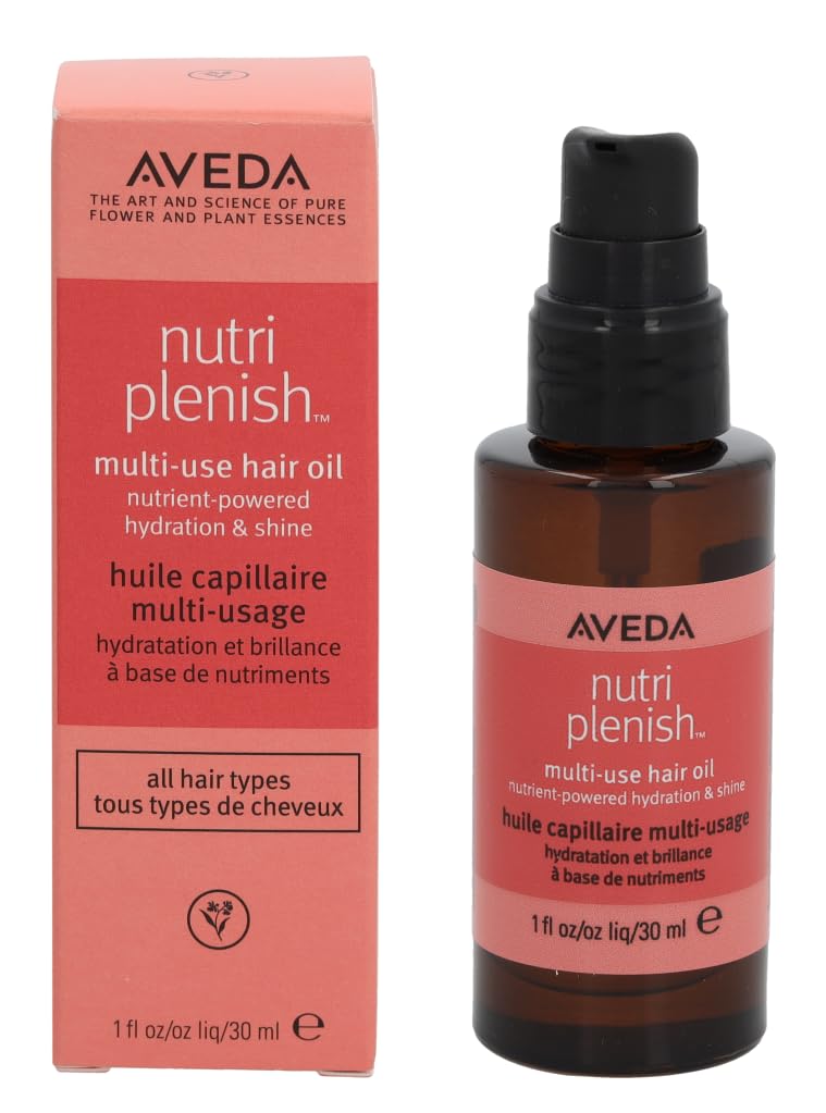 Aveda Nutriplenish Multi-Use Hair Oil | Pre-Shampoo Treatment, Styling, Overnight Oil, Leave-In Treatment | Hydrating Hair Oil | 100% Naturally Derived*, 30ml