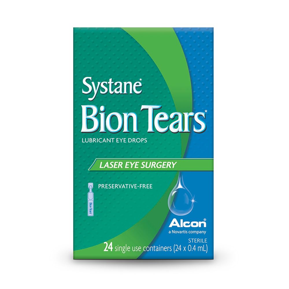 Alcon Systane Bion Tears Lubricant Eye Drops, Preservative-Free Eye Drops for Sensitive Eyes, Dry Eyes, Sjögren’s Syndrome - 24 count (Pack of 1)