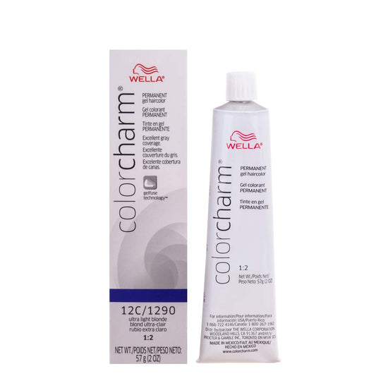 COLORCHARM Permanent Gel| Hair Color for Gray Coverage| 12C Ultra Light Blonde| 2 Fl oz.