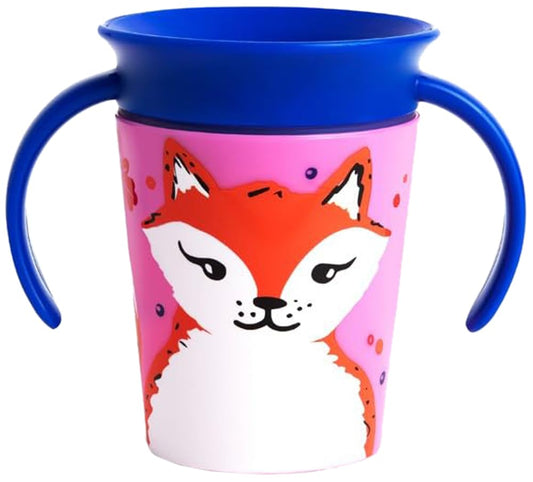 Munchkin Miracle 360˚ Wildlove Trainer Cup with Handles, 6 Ounce, Fox, 1 Pack