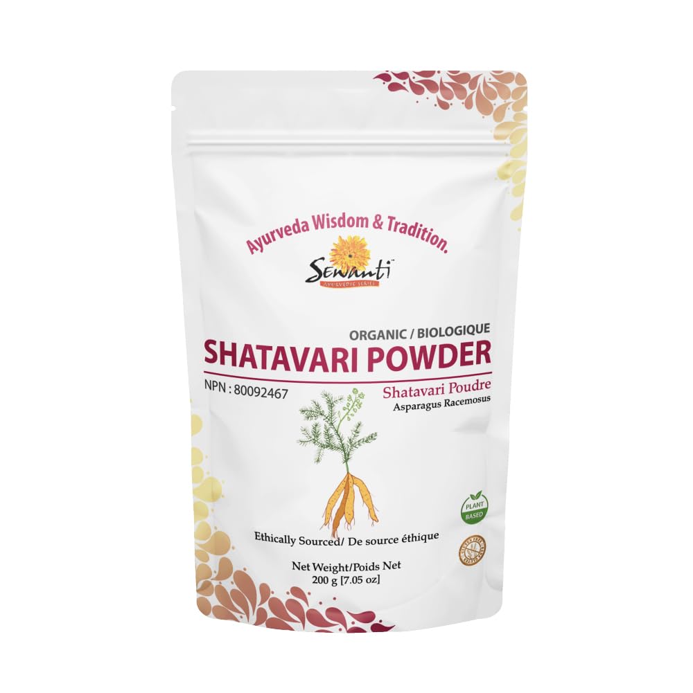 Organic Shatavari Powder 200g/ NPN 80092467/ Asparagus Racemosus/Adaptogen/Energy & Stress