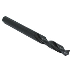 Drill America DWDRSD Series Qualtech High-Speed Steel Economy Reduced-Shank Drill Bit, Black Oxide Finish, 1/2" Round Shank, 33/64" Size, Pack of 1, 3-Flat