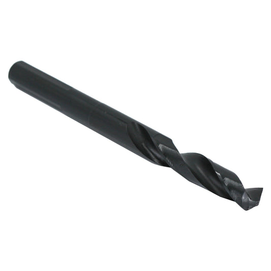 Drill America DWDRSD Series Qualtech High-Speed Steel Economy Reduced-Shank Drill Bit, Black Oxide Finish, 3/8" Round Shank, Spiral Flute, 118 Degrees Conventional Point, 31/64" Size, Pack of 1, Round