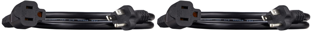 Amazon Basics 3-Foot Extension Cord -13 Amps, 125V - 2-Pack, Black