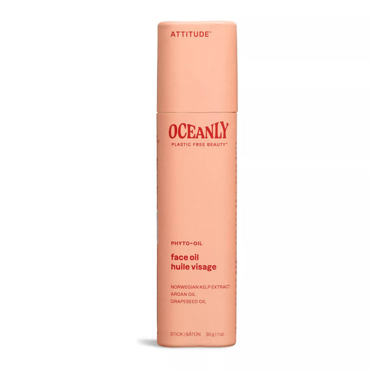 ATTITUDE Oceanly Face Oil Bar, Made in Canada, EWG Verified, Plastic-free, Plant and Mineral-Based Ingredients, Vegan and Cruelty-free Beauty Products, PHYTO OIL, Unscented, 30 grams