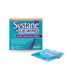 Systane Lid Wipes, Eyelid Cleansing Wipes and Makeup Remover for Eye Hygiene, Sterile Eye Cleaning Wipes, Makeup Wipes to Cleanse Eyelids - 32 count (Pack of 1)