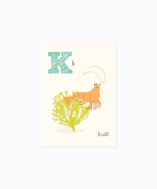 Sea Urchin Studio ABC Wall Art for Kids, K/Krill