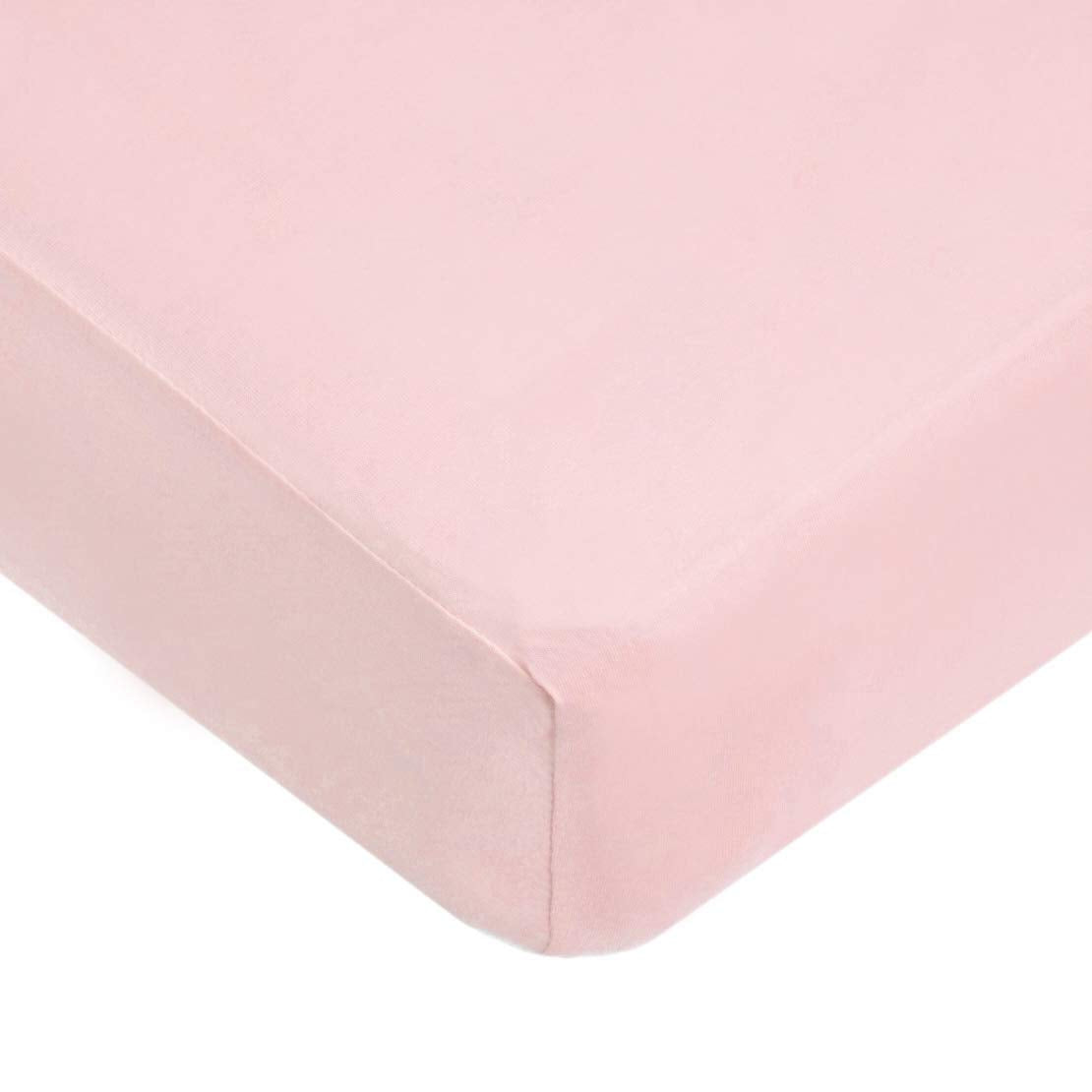 American Baby Company Supreme 100% Natural Cotton Jersey Knit Fitted Crib Sheet for Standard Crib and Toddler Mattresses, Pink, Soft Breathable, for Girls, 28 X 52 inches