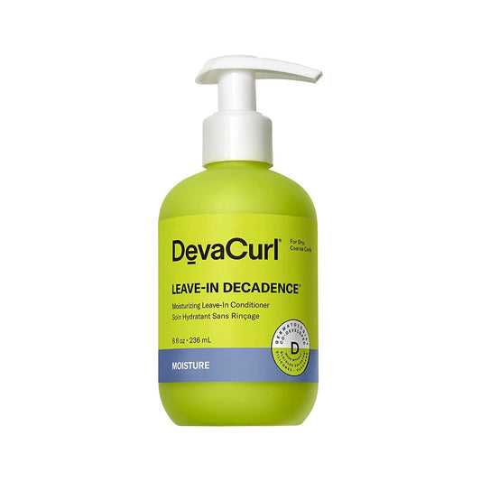 DevaCurl Leave In Decadence Moisturizing Leave In Conditioner for Curly Hair, Moisturizing and Anti Frizz, for Course Waves, Curls, and Coils, Sulfate Free, 236mL