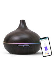 meross Smart WiFi Essential Oil Diffuser Works Apple, Alexa & Google Home, Ultrasonic Aromatherapy Diffuser & Mist Humidifier Voice & APP Remote Control, Schedule & Timer, RGB Light, Dark Wood Grain