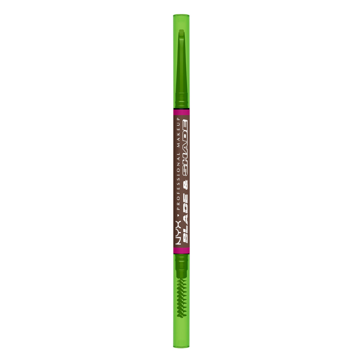 NYX Professional Makeup Blade & Shade, Dual Edged Brow Pencil, Up to 16HR wear, Smooth-glide pigment, Smudge & Transfer Resistant, Shade: Brunette