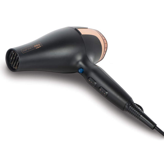 InfinitiPro by Conair 251NC Full Size 1875W Ac Black & Rose Gold Hair Dryer, 3 Heat and 2 Speed setting, Tourmaline Ceramic Technology, Removable Filter, Includes Concentrator and Diffuser