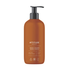 ATTITUDE Liquid Hand Soap, Made in Canada, EWG Verified, Plant and Mineral-Based, Vegan, Dermatologically Tested, Vegan, Orange Cinnamon, 473 mL