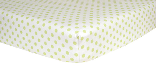 Trend Lab Print Flannel Crib Sheet, Sage Green and White Dot
