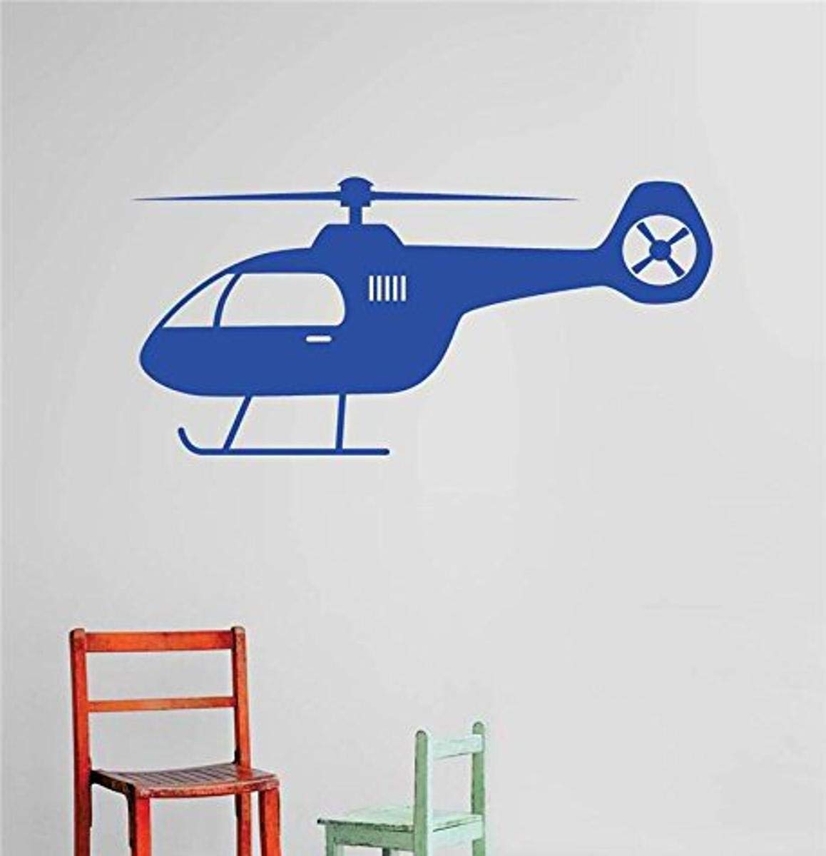 Design with Vinyl Cryst 572 1287 Blue Helicopter Aircraft Boys Kids Children Vinyl Wall Decal Art Home Decor Bedroom Living Room, 10 by 20-Inch, Blue