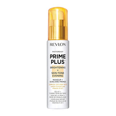 Revlon Face Primer, PhotoReady Prime Plus Face Makeup for All Skin Types, Blurs & Fills in Fine Lines, Infused with Vitamin C and Lactic Acid, Brightening & Skin Tone Evening, 1 Oz/ 30ml
