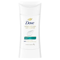 Dove Advanced Care Antiperspirant Deodorant for Women Unscented with Pro-Ceramide Technology for Soft, Resilient Skin, 74g