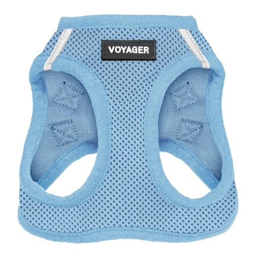 Best Pet Supplies - All Weather Mesh, Reflective, No Pull Harness for Small, Medium Dogs, Cats - Secure with Hook & Loop Fastener, Buckle, Double D-Rings - Baby Blue, XXS