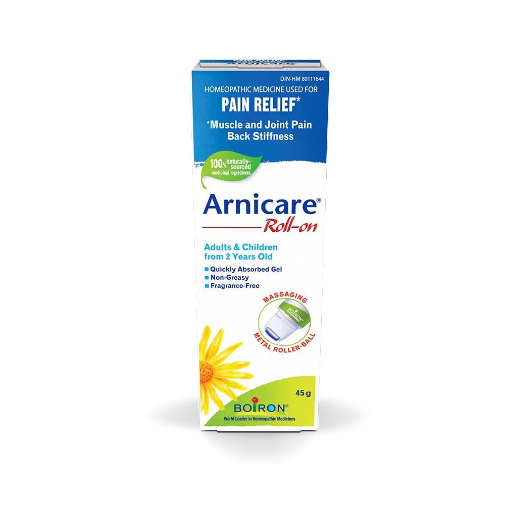Boiron Arnicare Roll-on Homeopathic medicine for the relief of pain, stiffness (tension) in muscles and joints caused by minor traumas, physical activity or overexertion. Relieves painful back stiffness.45g