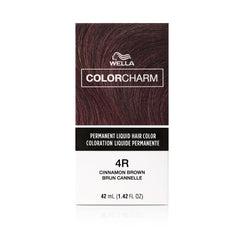 WELLA Color Charm Permanent Liquid Hair Color for Gray Coverage, 4R Cinnamon Brown