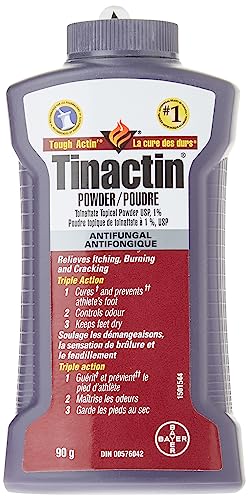 Tinactin Foot Powder - Antifungal & Odour Eliminator - Athletes Foot Treatment, Tolnaftate Medicated Powder - Keeps Feet Dry, Relieves Itching, Burning & Cracking - 90g