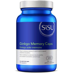 Sisu Ginkgo Memory Caps, 120 Veg Capsules, Ginkgo Biloba Supplement for Memory, Circulation & Cognitive Function with Standardized Extract & Leaf Powder
