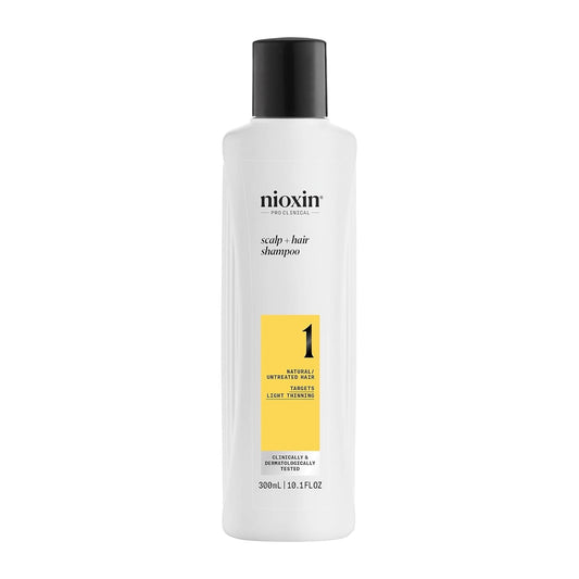 Nioxin System 1 Scalp + Hair Thickening Shampoo | For Natural Hair with Light Thinning | Strengthen Against Breakage with Niacinamide & Biotin | 10.1 Fl Oz