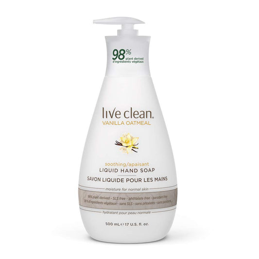 Live Clean Liquid Hand Soap, Soothing Vanilla Oatmeal, 500 mL