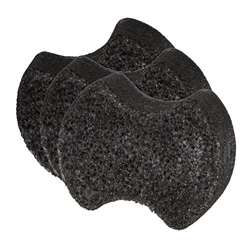 Spongeables Pedi-Scrub Foot Buffer, Charcoal Sweet Sangria, Contains Shea Butter and Tea Tree Oil, Foot Exfoliating Sponge with Heel Buffer and Pedicure Oil, 20+ Washes, Pack of 3