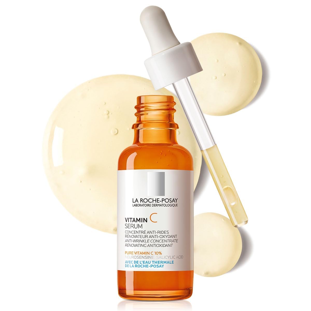 La Roche-Posay Pure Vitamin C Serum For Face With Hyaluronic Acid & Salicylic Acid, Hydrating & Brightening Serum, Boost Radiance & Reduce Wrinkles, Paraben Free