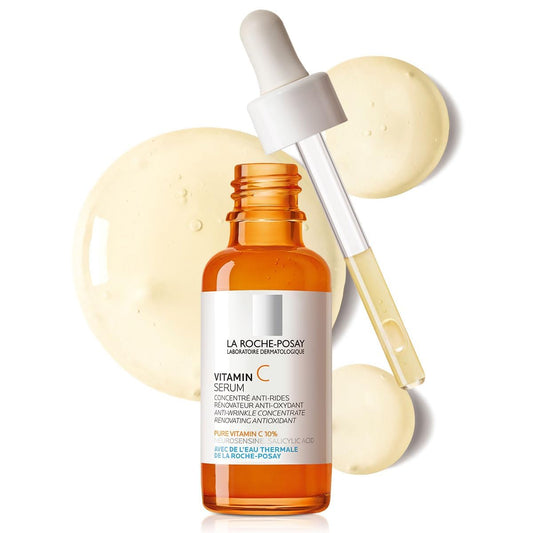 La Roche-Posay Pure Vitamin C Serum For Face With Hyaluronic Acid & Salicylic Acid, Hydrating & Brightening Serum, Boost Radiance & Reduce Wrinkles, Paraben Free