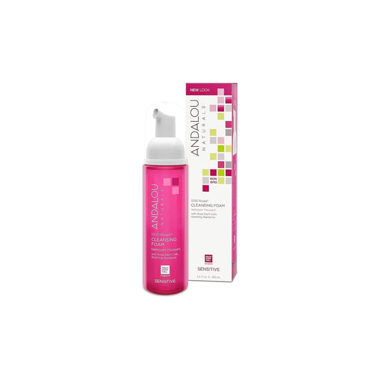 Andalou Naturals 1000 Roses Cleansing Foam - Foaming Facial Cleanser With Rose Stem Cells, 162.7 mL (Pack of 1)