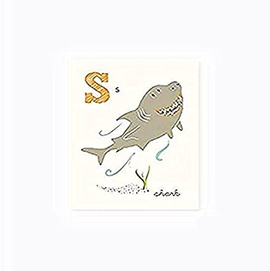 Sea Urchin Studio ABC Wall Art for Kids, S/Shark