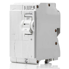 Leviton LB240-T 40A 2-Pole Plug-On Standard Branch Circuit Breaker, Thermal Magnetic, 120/240 VAC, White