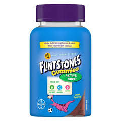 FLINTSTONES Active Kids Multivitamin Gummies - Multivitamins for Kids, Gummy with Vitamin D and Calcium, Free of Artificial Sweeteners, Free of Aspartame, 60 Gummies