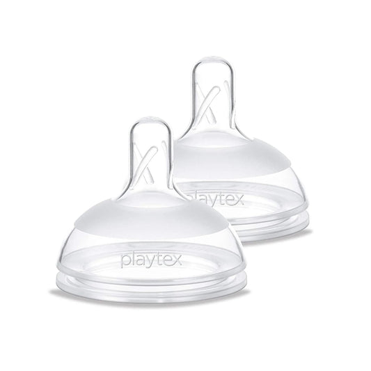 Playtex Baby Naturalatch Most like Mom Silicone Baby Bottle Nipples, Fast Flow, Pack of 2 Nipples (Compatible with all Playtex Baby Bottles)
