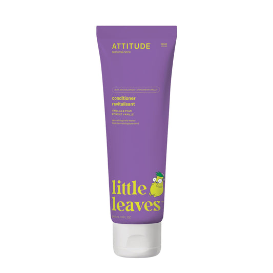 ATTITUDE Hair Conditioner for Kids, Made in Canada, Dermatologically Tested Products, Plant- and Mineral-Based Detangler, Vegan, Vanilla & Pear, 240 mL