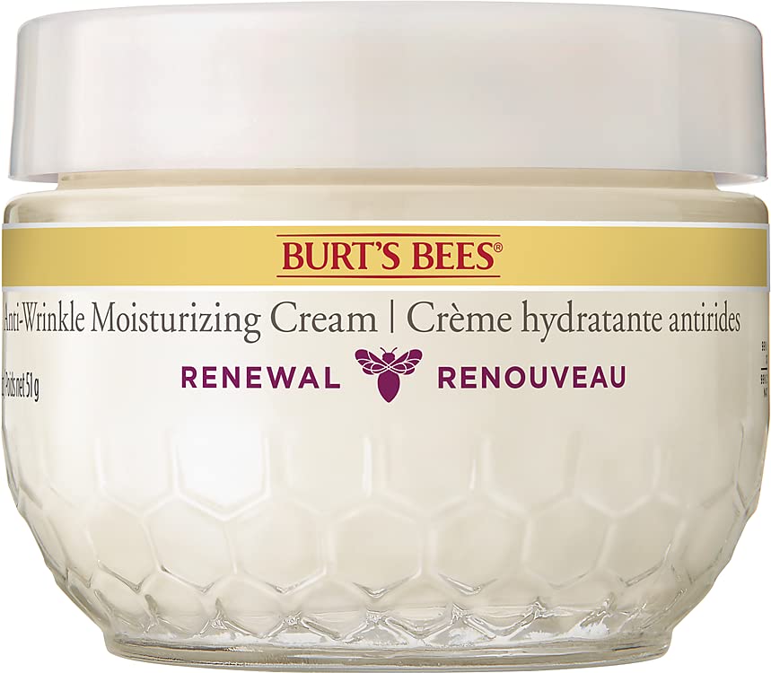 Burt's Bees® Face Cream, Renewal Anti-Wrinkle Moisturizing Face Cream, with Bakuchiol Natural Retinol Alternative, 51 g