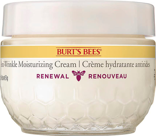 Burt's Bees® Face Cream, Renewal Anti-Wrinkle Moisturizing Face Cream, with Bakuchiol Natural Retinol Alternative, 51 g