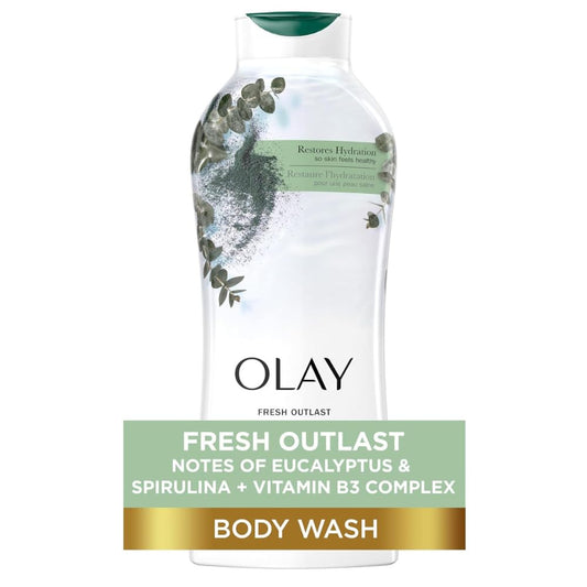 Olay Fresh Outlast Body Wash Eucalyptus & Spirulina, 650 mL